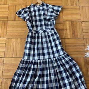 Gingham Maxi Dress Ruffle Sleeve Cottagecore | 4